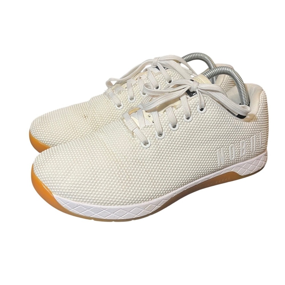 NOBULL Outwork Training Shoes Mens 9 Womens 10.5 White Gum Sole SuperFabric